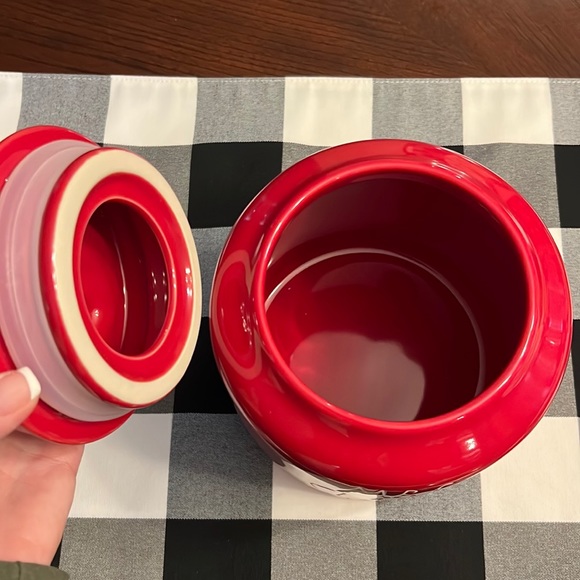 Rae Dunn Large Red Mrs Claus’s Kitchen Cookie Jar - Picture 5 of 10